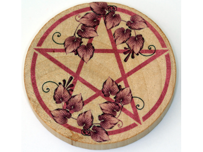Altar Wooden Tile - Pentagram Leaves